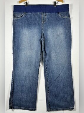 Bundle of Joy Women’s XL Blue Maternity Pull-On Jeans with Elastic Waistband